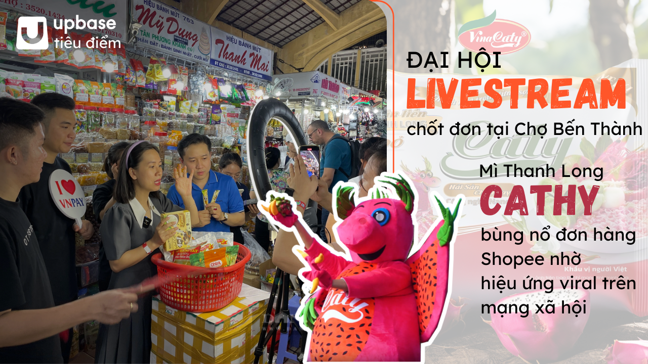 Livestream event concludes orders at Ben Thanh Market, Caty Dragonfruit Noodles explodes in Shopee orders thanks to viral effect on social media